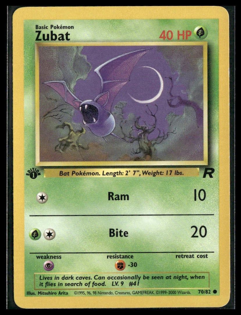 Zubat #70/82 1st Edition Mitsuhiro Arita Team Rocket LP