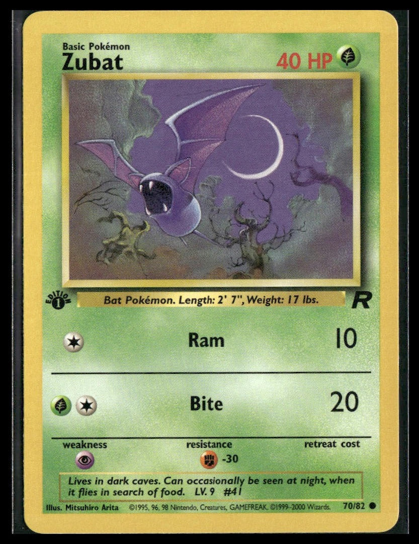 Zubat #70/82 1st Edition Mitsuhiro Arita Team Rocket LP