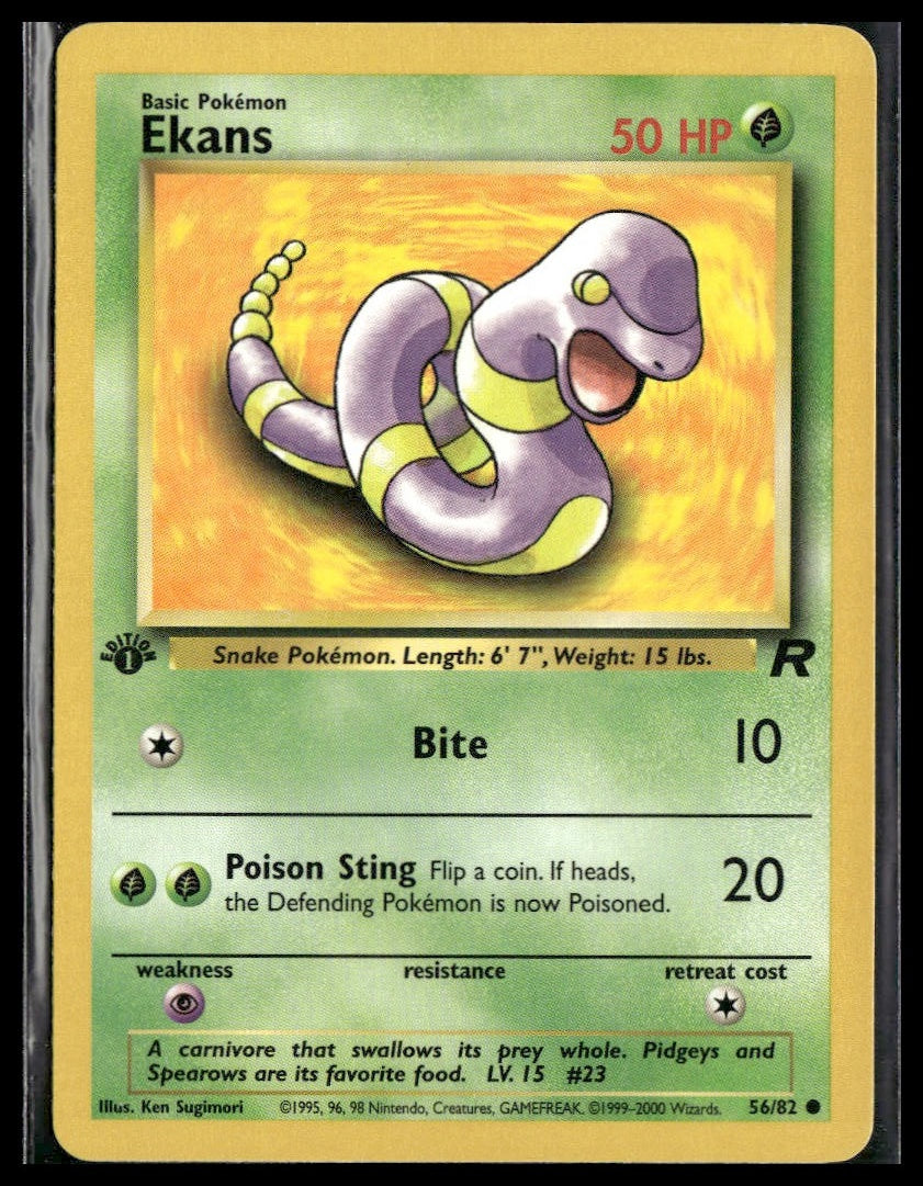 Ekans #56/82 1st Edition Team Rocket LP
