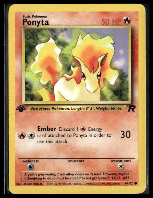 Ponyta #64/82 1st Edition Team Rocket VLP