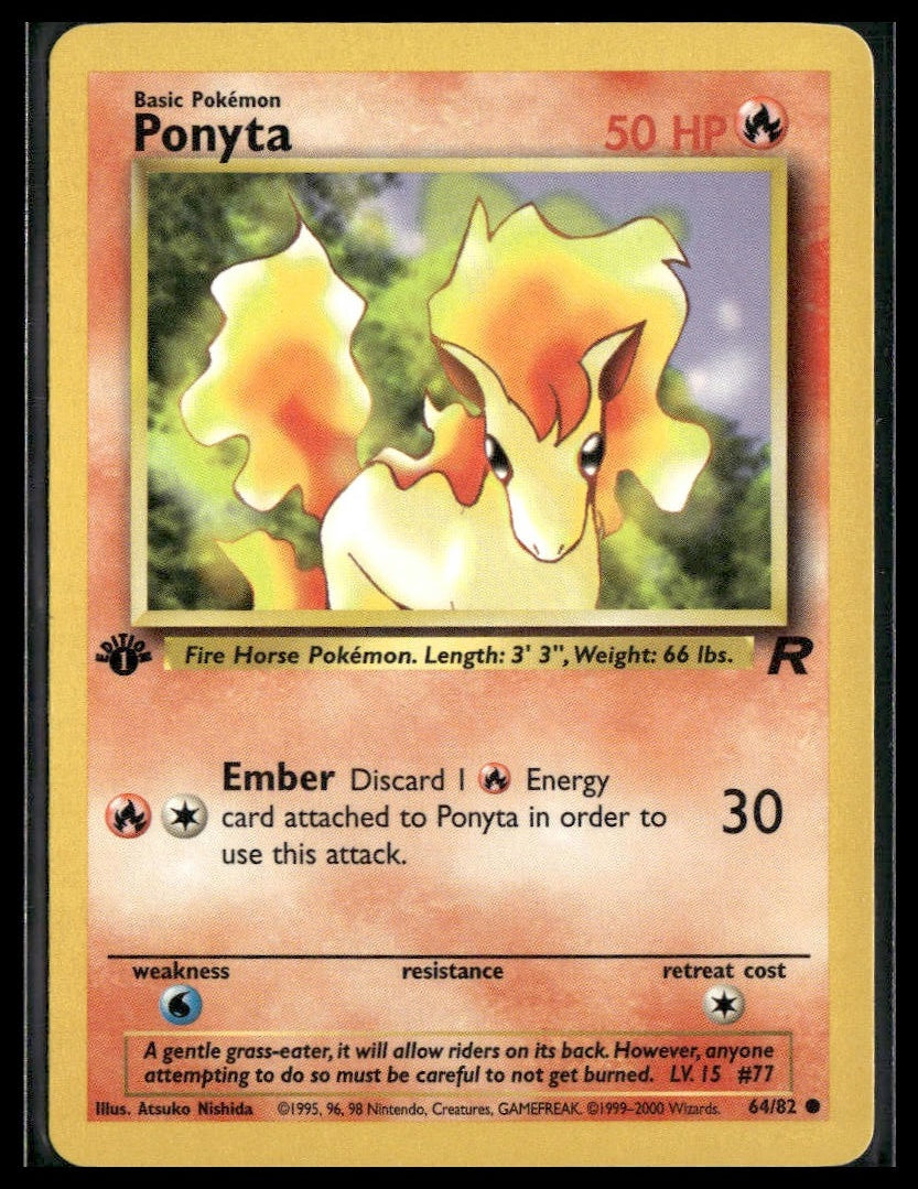 Ponyta #64/82 1st Edition Team Rocket VLP