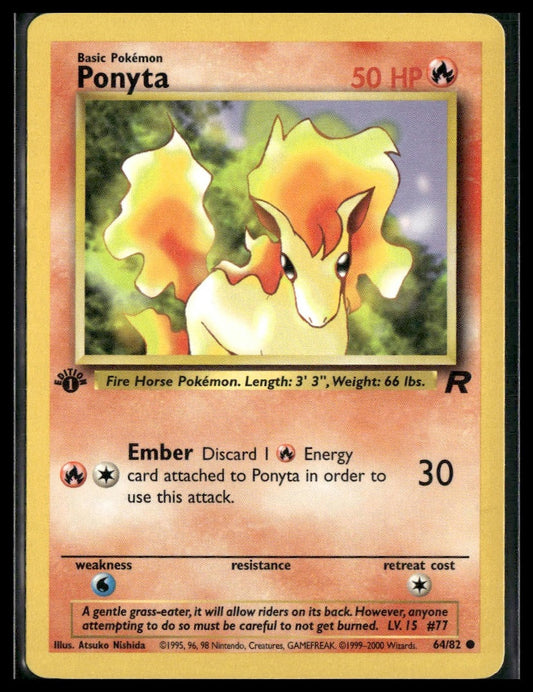 Ponyta #64/82 1st Edition Team Rocket VLP