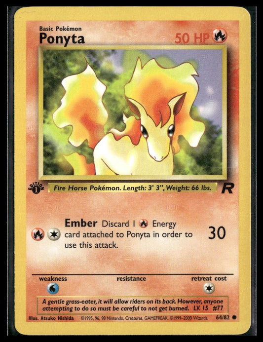 Ponyta #64/82 1st Edition Team Rocket VLP