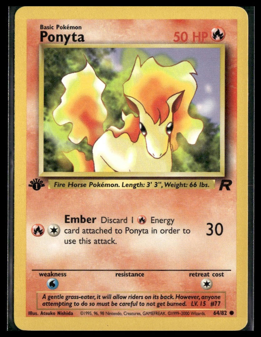 Ponyta #64/82 1st Edition Team Rocket VLP