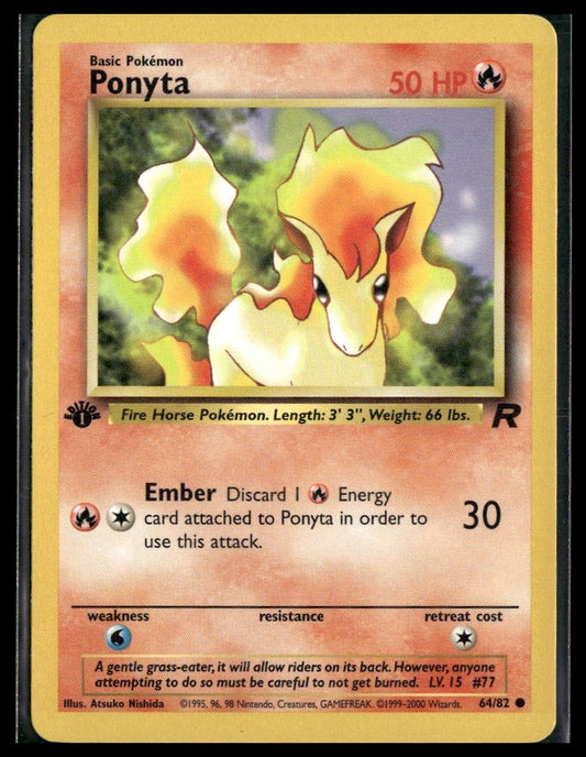 Ponyta #64/82 1st Edition Team Rocket VLP