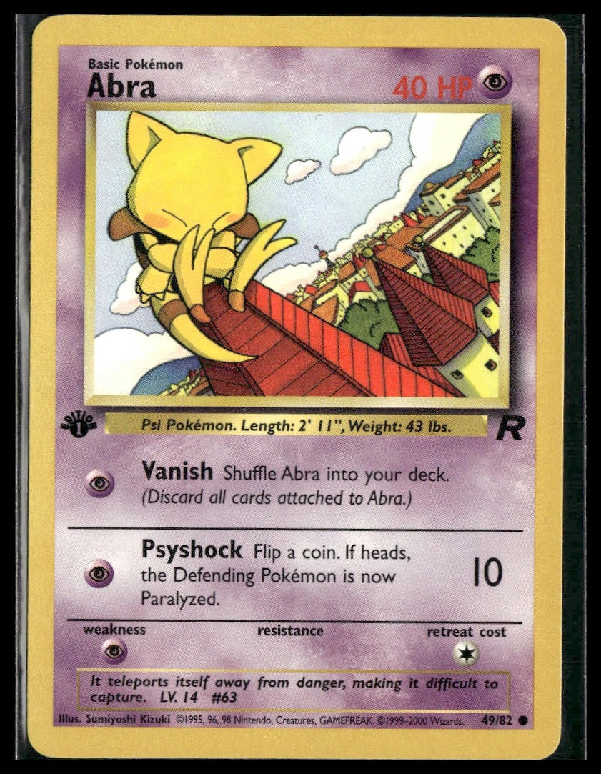 Abra #49/82 1st Edition Team Rocket LP