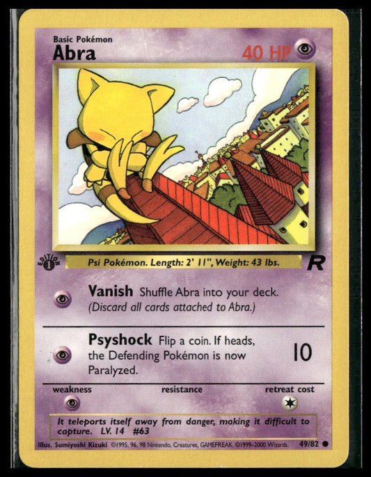 Abra #49/82 1st Edition Team Rocket VLP