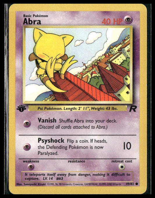 Abra #49/82 1st Edition Team Rocket VLP