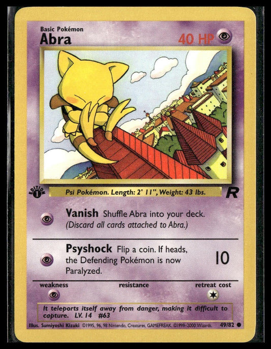 Abra #49/82 1st Edition Team Rocket VLP