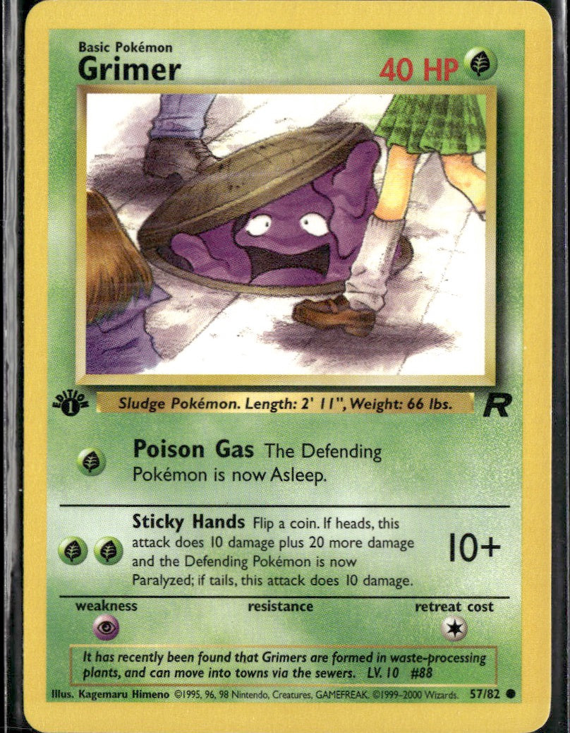 Grimer #57/82 1st Edition Team Rocket VLP