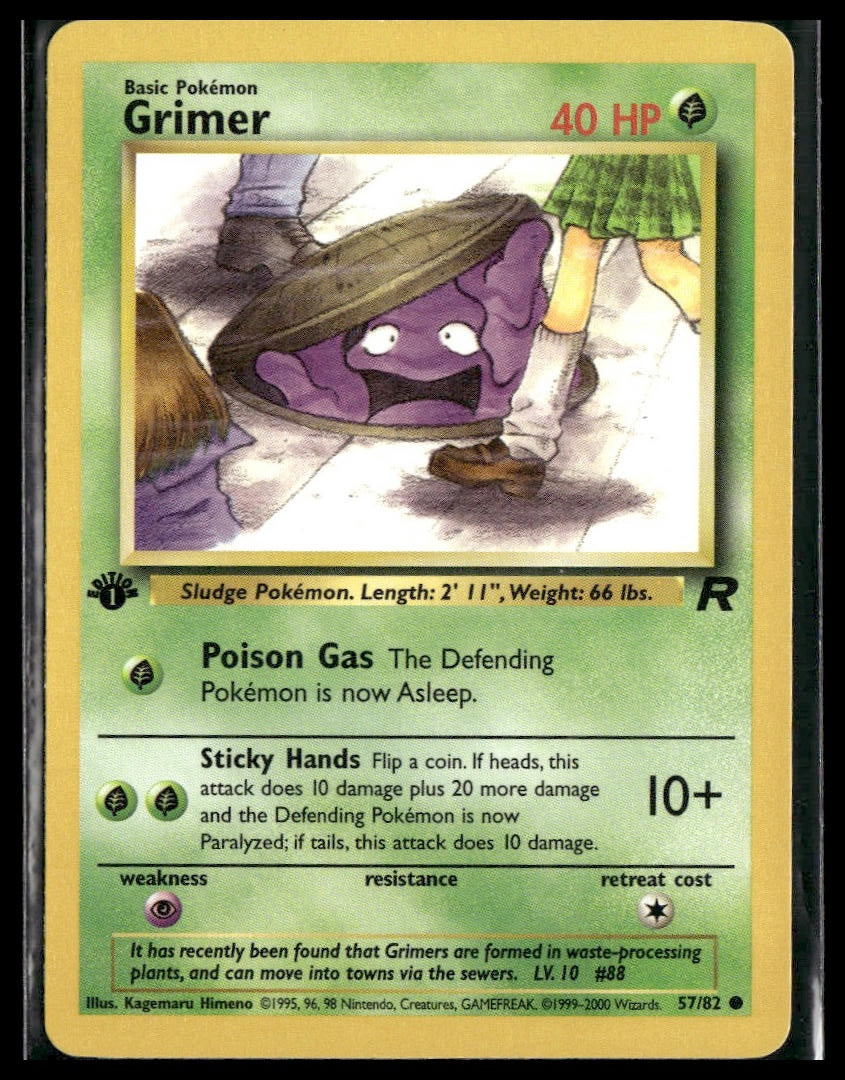 Grimer #57/82 1st Edition Team Rocket VLP