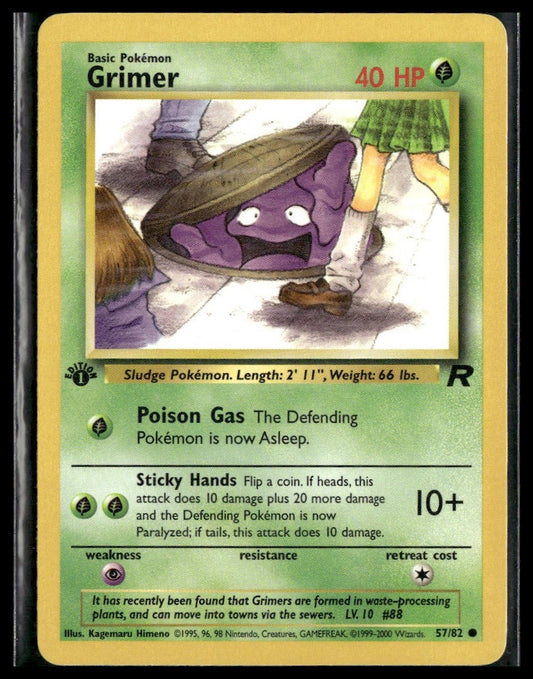 Grimer #57/82 1st Edition Team Rocket VLP