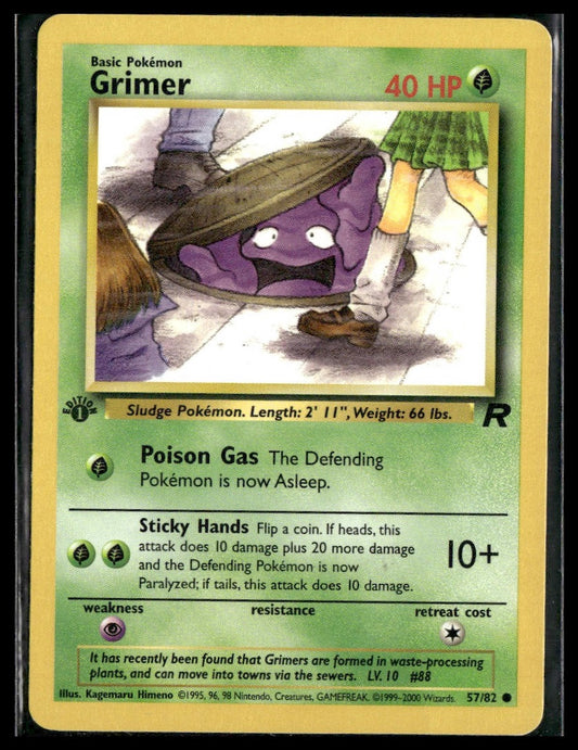 Grimer #57/82 1st Edition Team Rocket LP