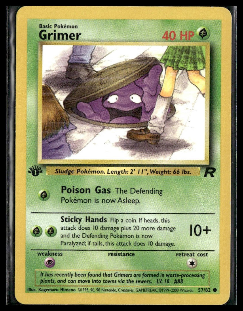 Grimer #57/82 1st Edition Team Rocket LP