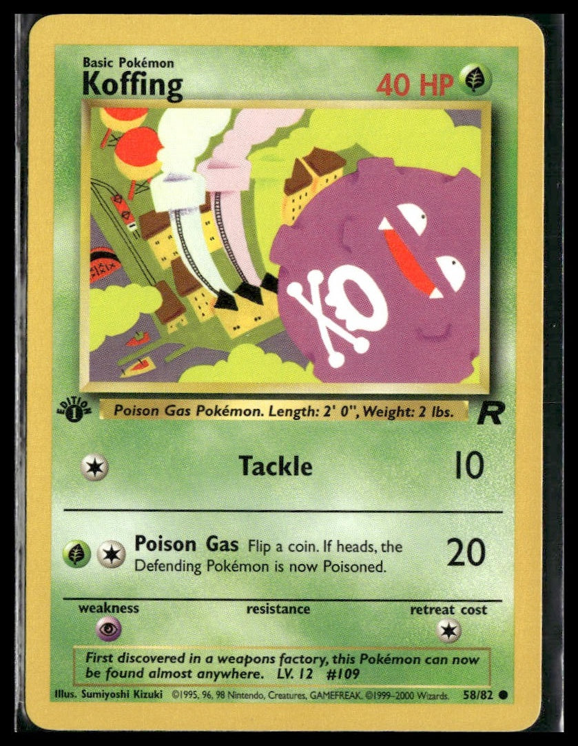 Koffing #58/82 1st Edition Team Rocket VLP