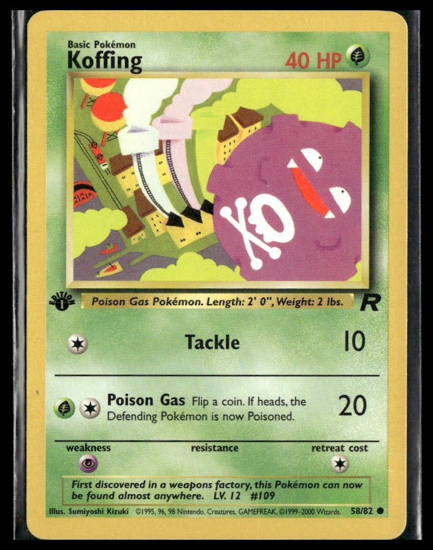 Koffing #58/82 1st Edition Team Rocket VLP
