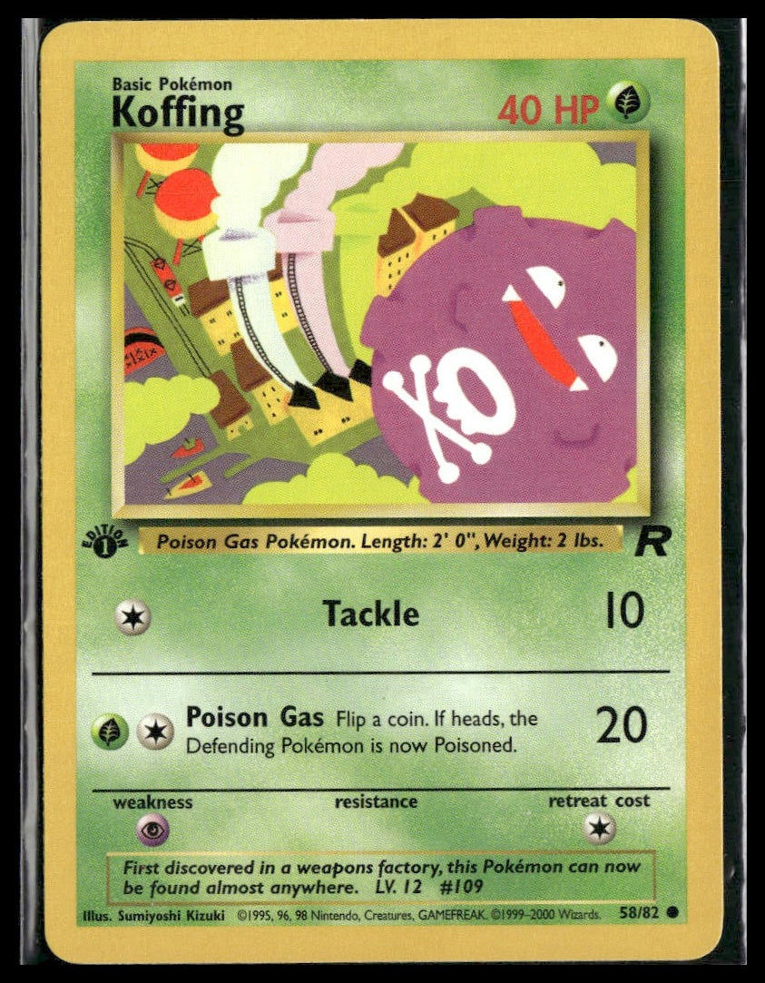Koffing #58/82 1st Edition Team Rocket VLP
