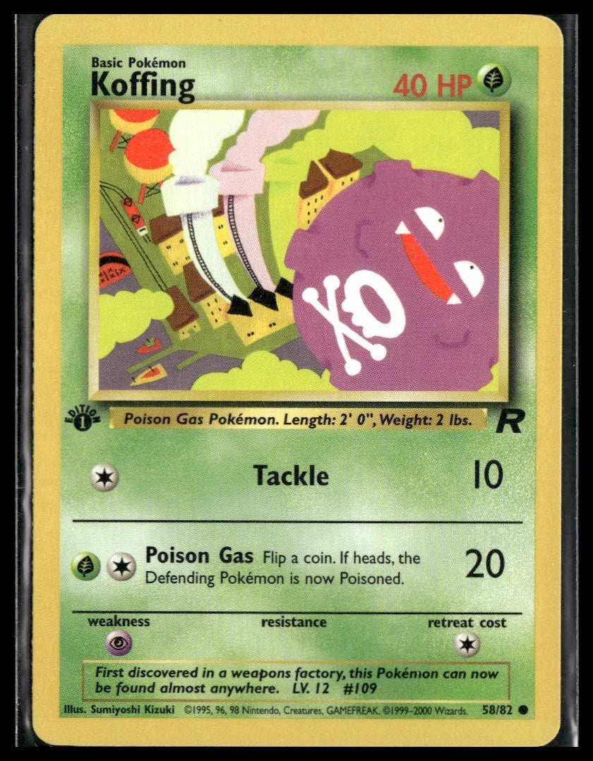 Koffing #58/82 1st Edition Team Rocket LP