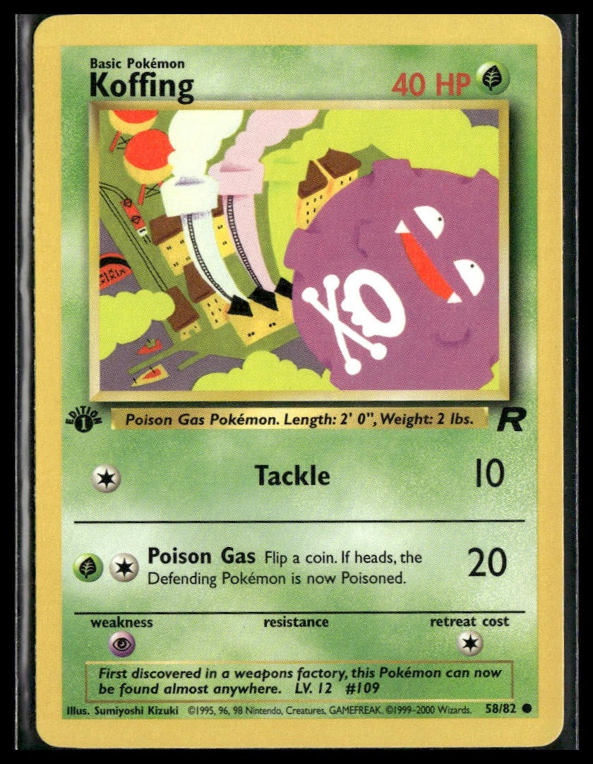Koffing #58/82 1st Edition Team Rocket VLP