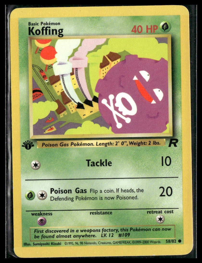 Koffing #58/82 1st Edition Team Rocket LP
