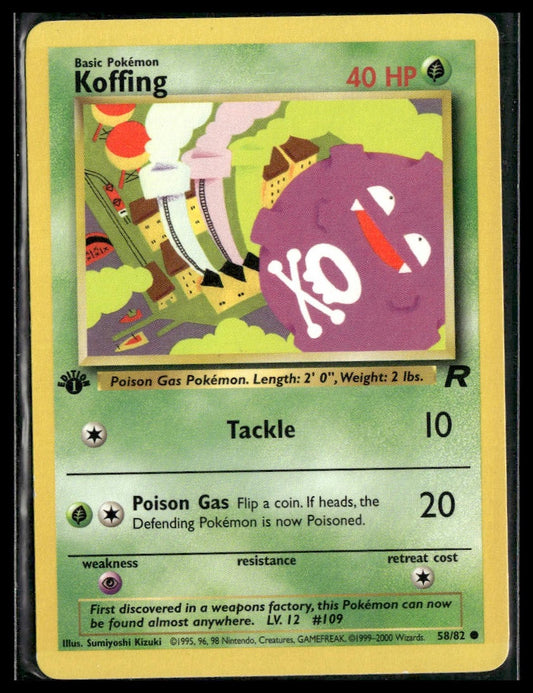 Koffing #58/82 1st Edition Team Rocket LP