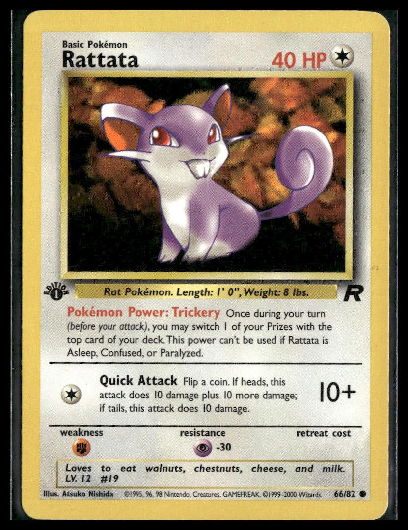 Rattata #66/82 1st Edition Team Rocket LP