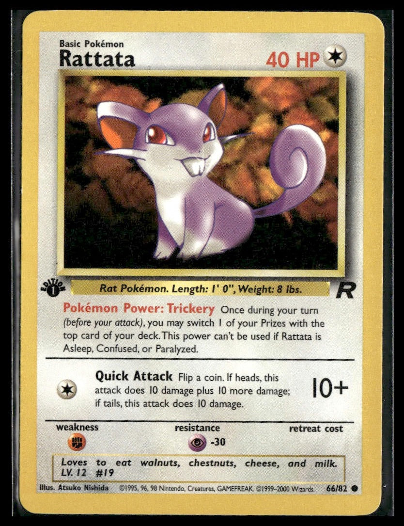 Rattata #66/82 1st Edition Team Rocket LP
