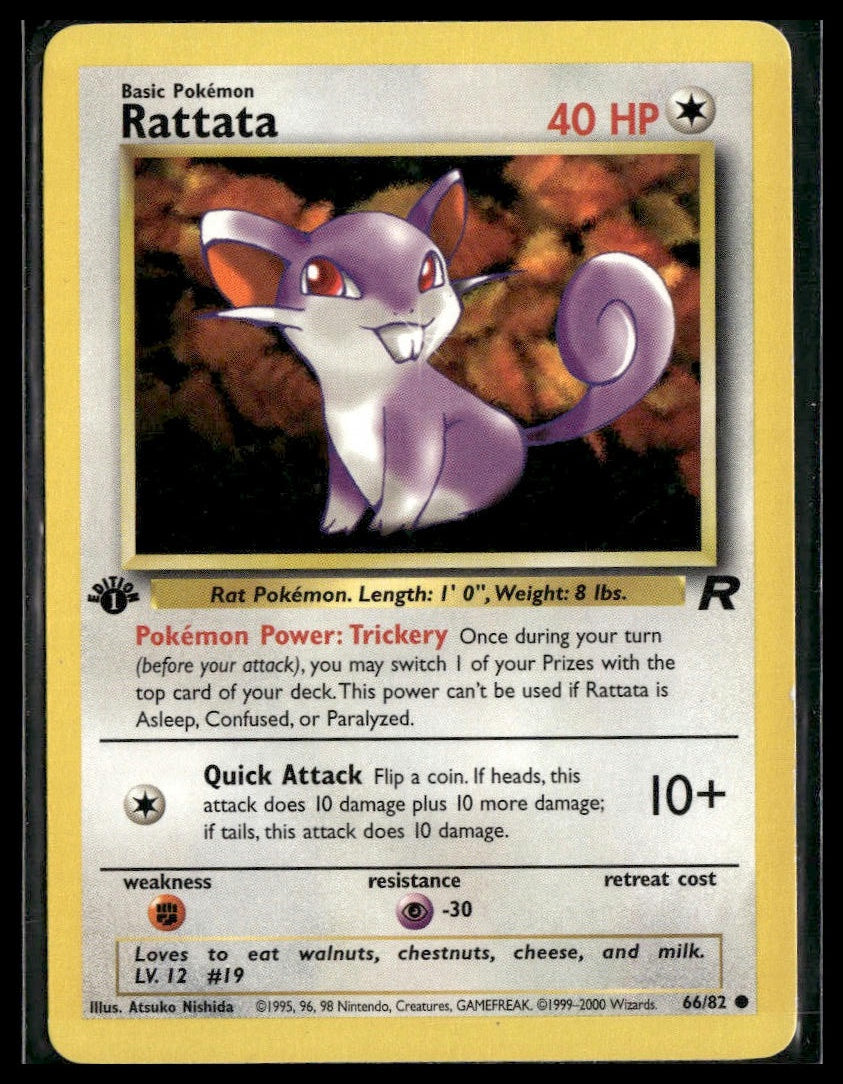 Rattata #66/82 1st Edition Team Rocket MP