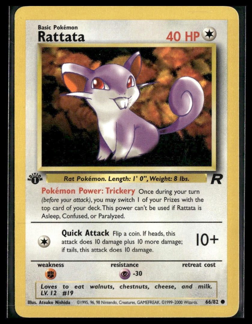 Rattata #66/82 1st Edition Team Rocket MP