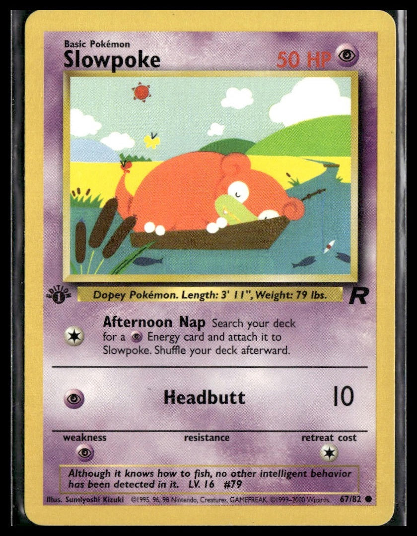 Slowpoke #67/82 1st Edition Team Rocket LP