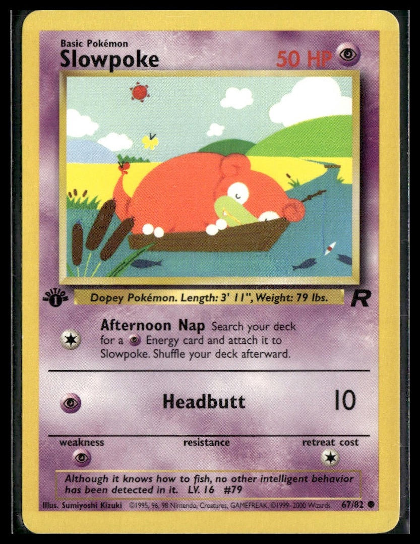 Slowpoke #67/82 1st Edition Team Rocket LP