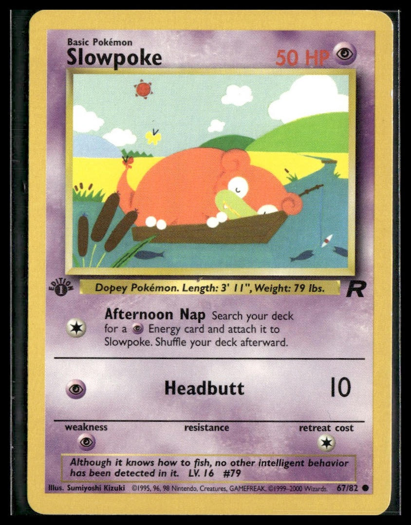 Slowpoke #67/82 1st Edition Team Rocket LP