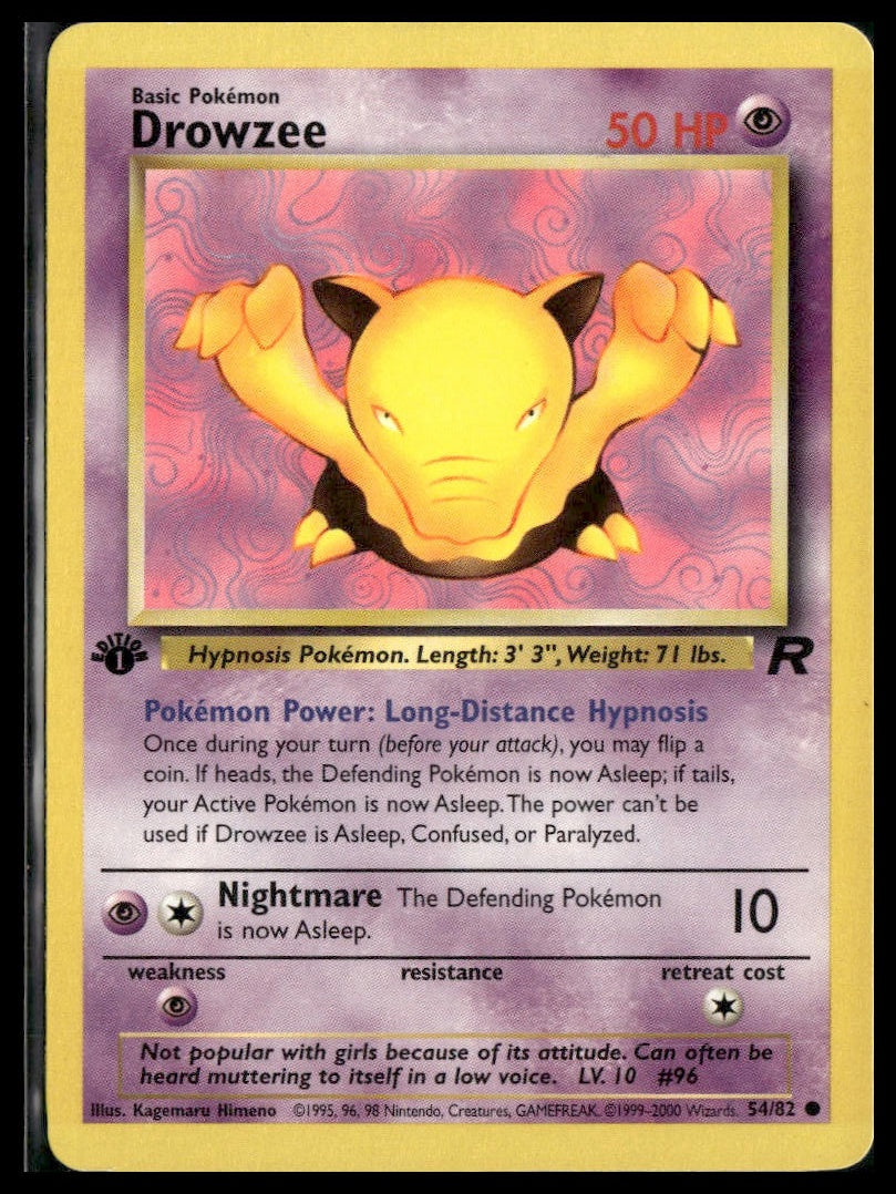 Drowzee #54/82 1st Edition Team Rocket LP