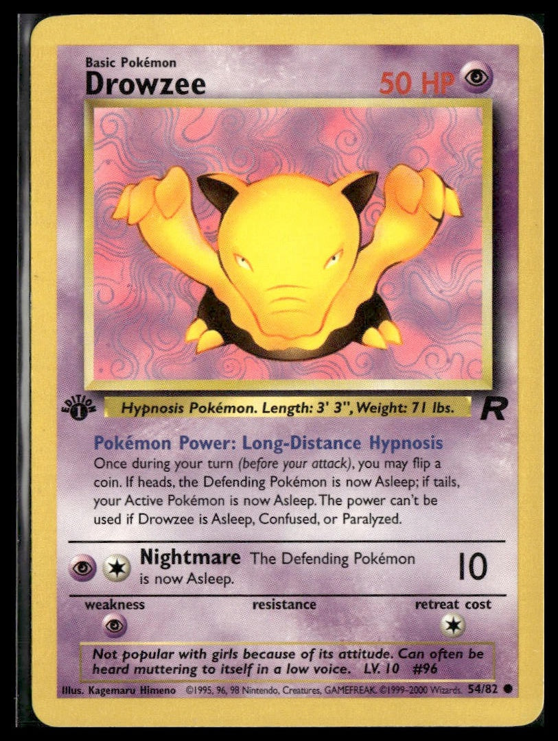 Drowzee #54/82 1st Edition Team Rocket LP