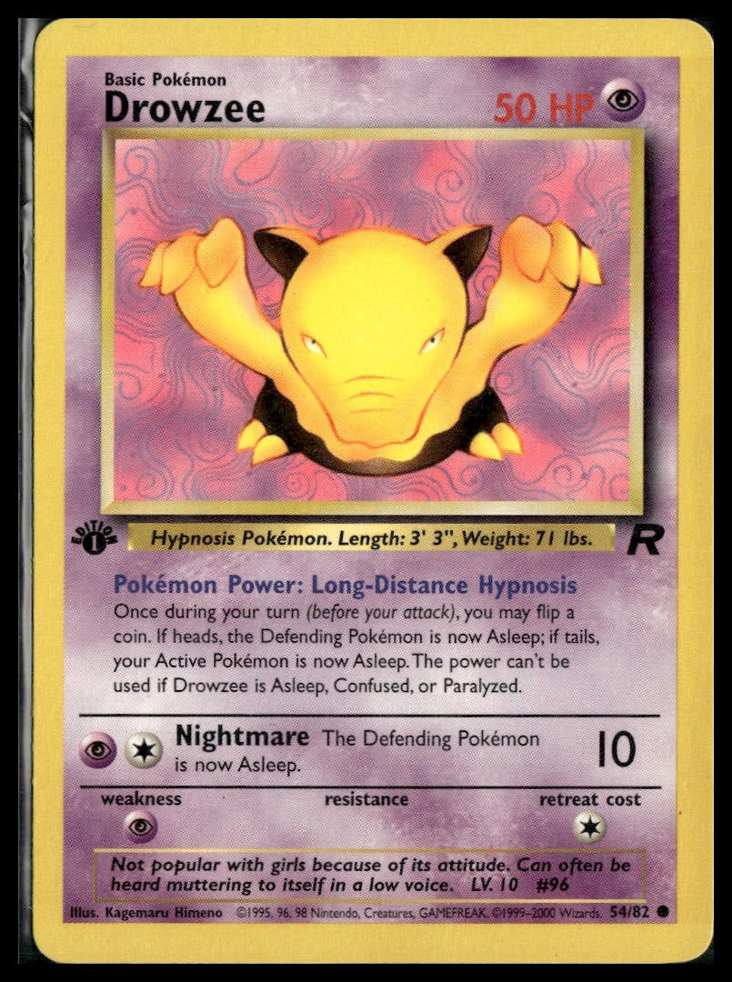 Drowzee #54/82 1st Edition Team Rocket LP