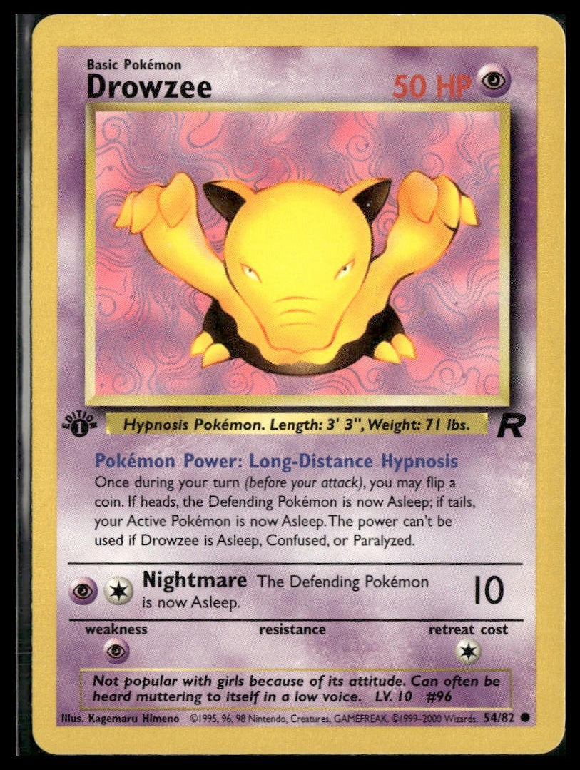 Drowzee #54/82 1st Edition Team Rocket LP