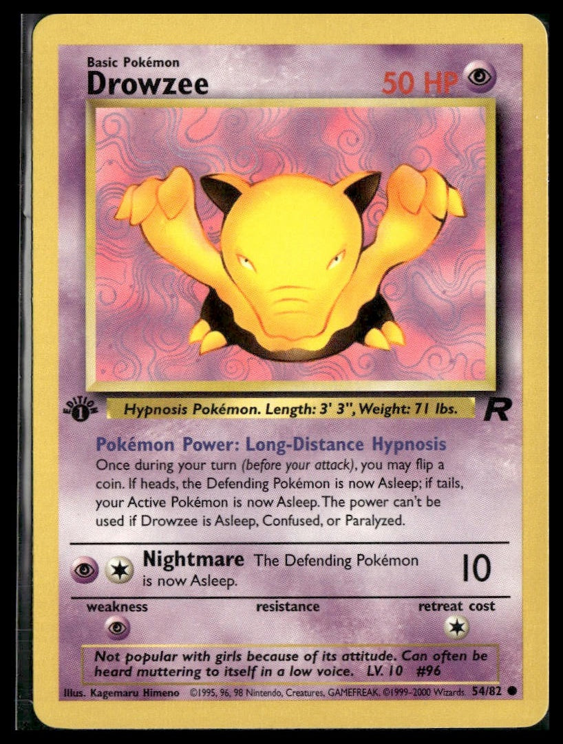 Drowzee #54/82 1st Edition Team Rocket LP