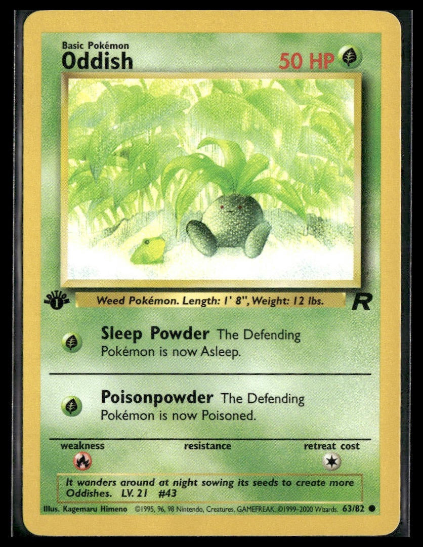 Oddish #63/82 1st Edition Team Rocket LP