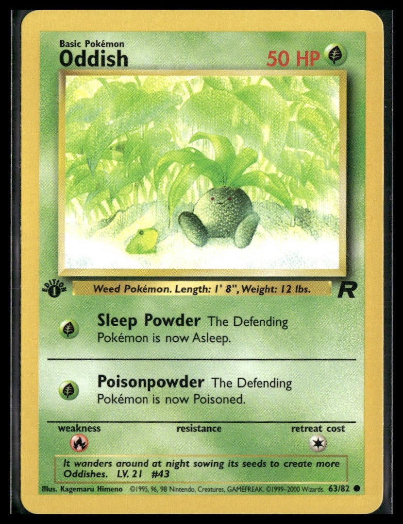 Oddish #63/82 1st Edition Team Rocket LP