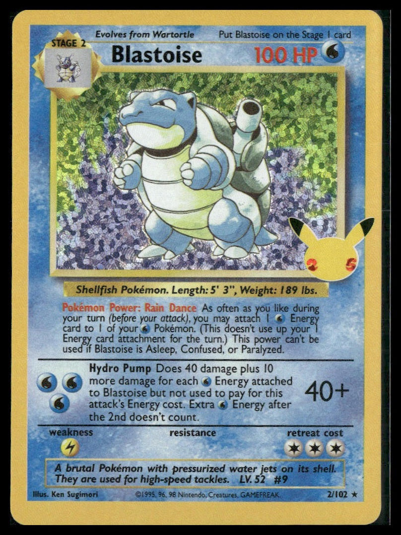 Blastoise #2/102 Celebrations: Classic Collection NM