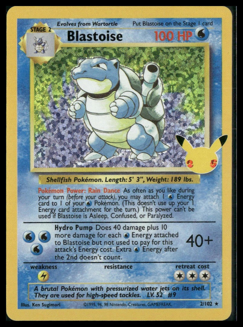 Blastoise #2/102 Celebrations: Classic Collection NM