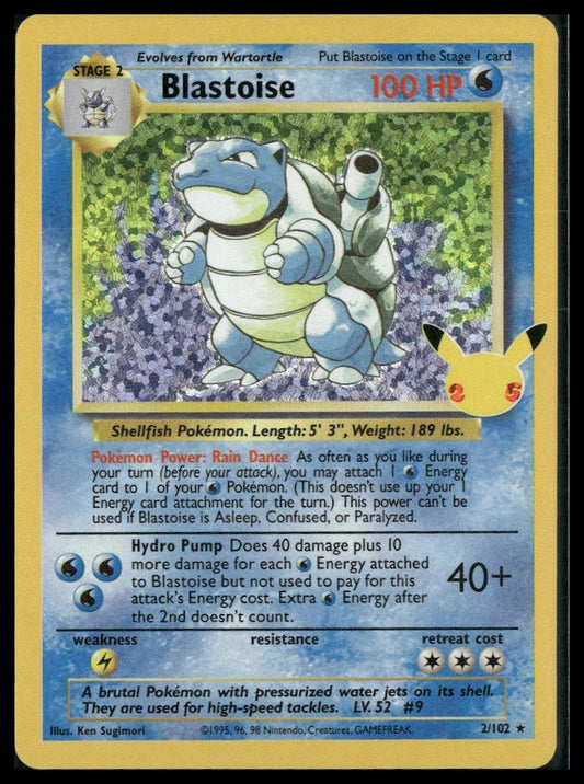 Blastoise #2/102 Celebrations: Classic Collection NM