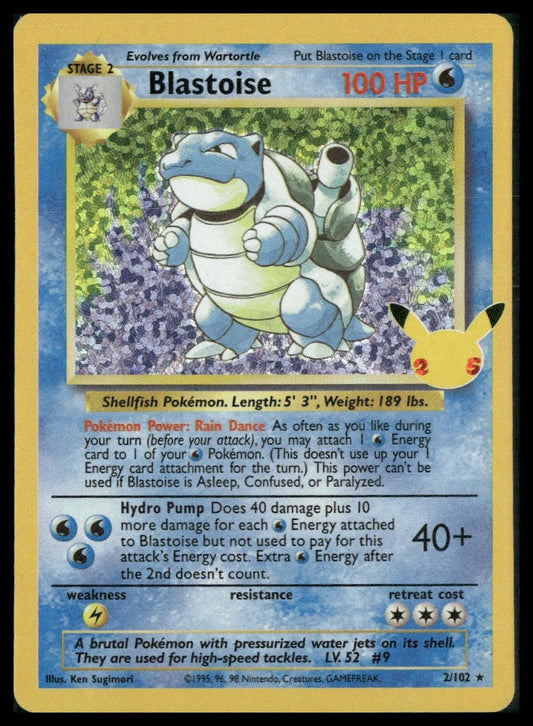 Blastoise #2/102 Celebrations: Classic Collection NM