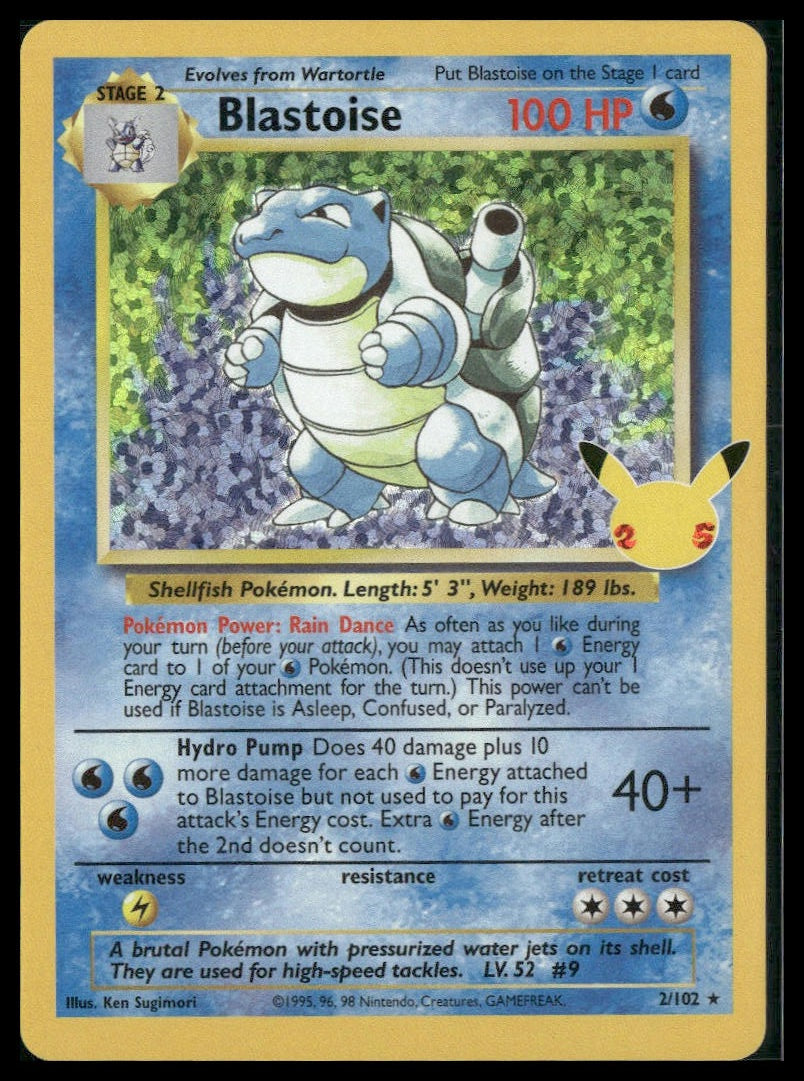 Blastoise #2/102 Celebrations: Classic Collection NM