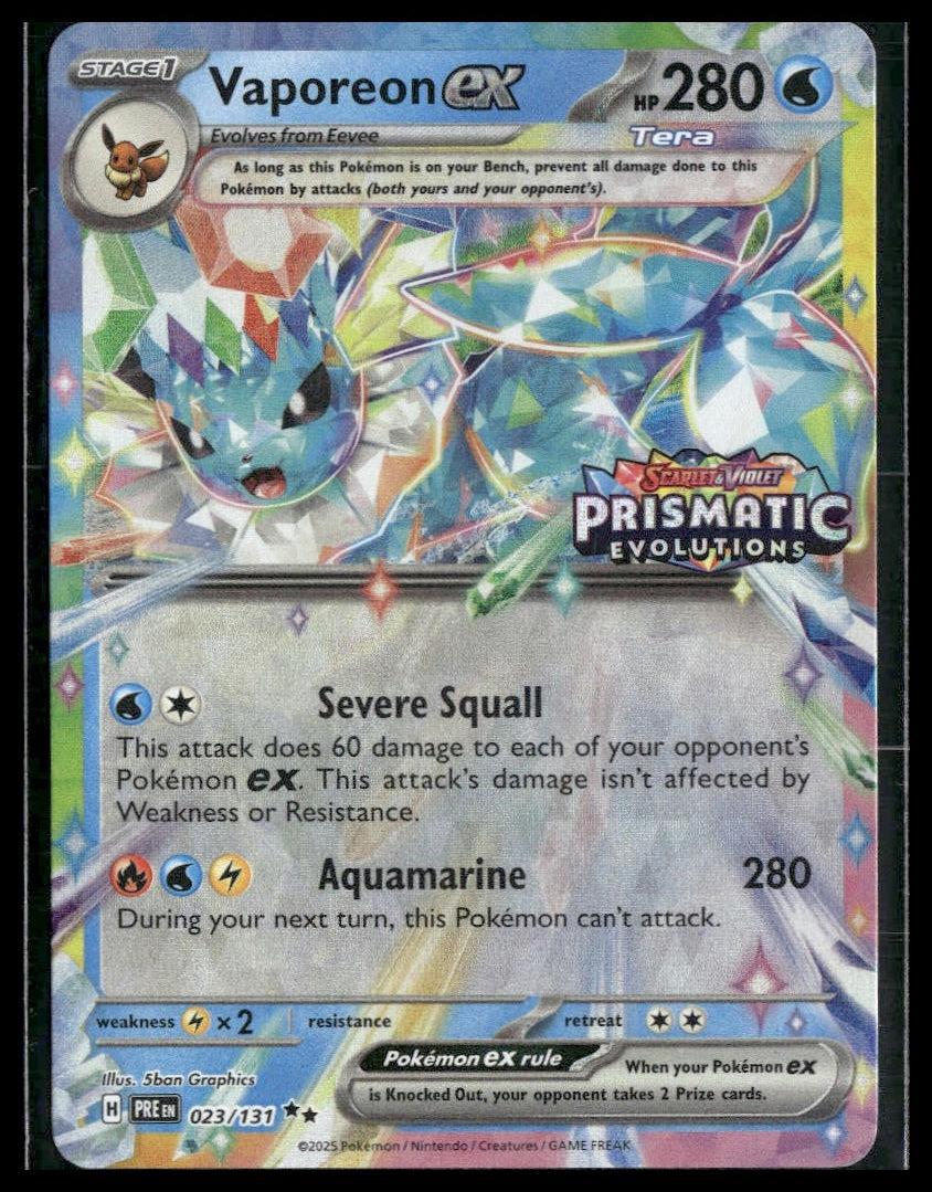 Vaporeon ex #023/131 Prismatic Surprise Box Promo LP