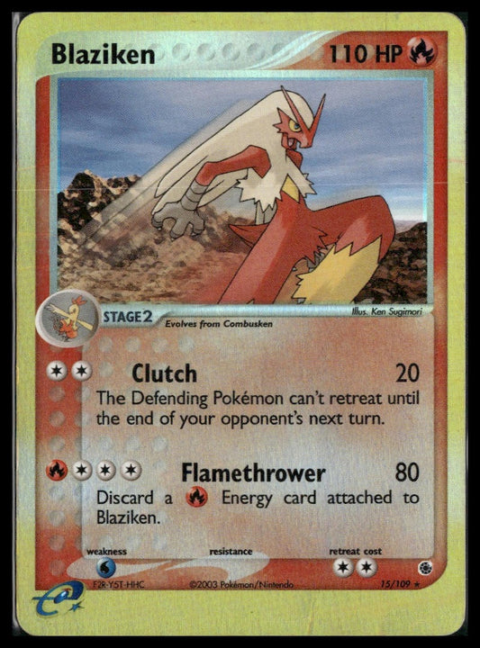 Blaziken #15/109 Reverse Holo Ruby and Sapphire HP