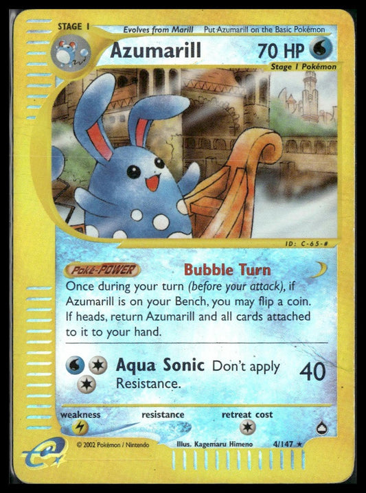 Azumarill #004/147 Reverse Holo Aquapolis HP