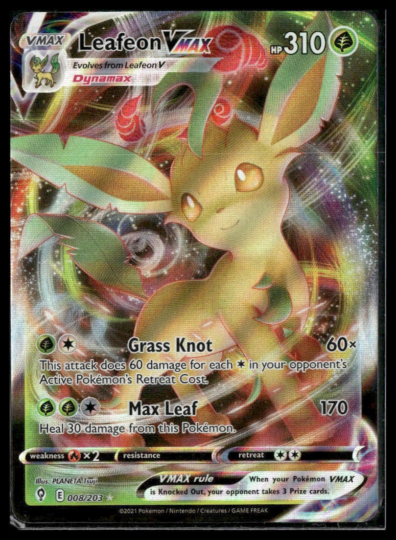Leafeon VMAX #008/203 Evolving Skies NM