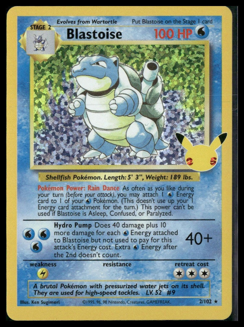 Blastoise #2/102 Celebrations: Classic Collection NM