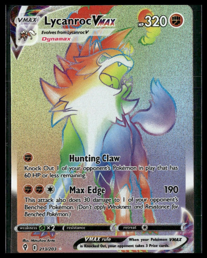 Lycanroc VMAX (Secret) #213/203 Evolving Skies NM